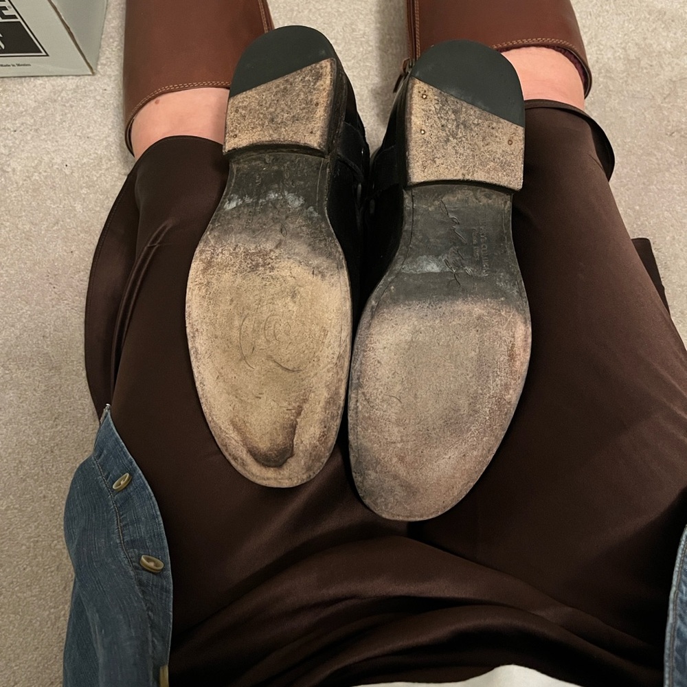 Frye Phillip Harness Black Leather Boots 9.5 - Picture 2 of 10